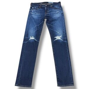 AG Adriano Goldschmied The Dylan Slim Skinny Jean Men 32x34 Distressed Dark Wash